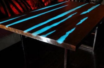 Epoxy resin table with backlight