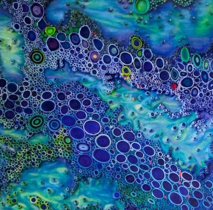 Acrylic painting with cells