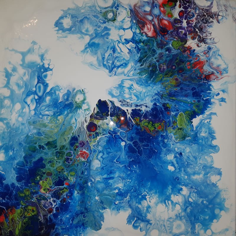 Acrylic Dutch Pour pouring with silicone