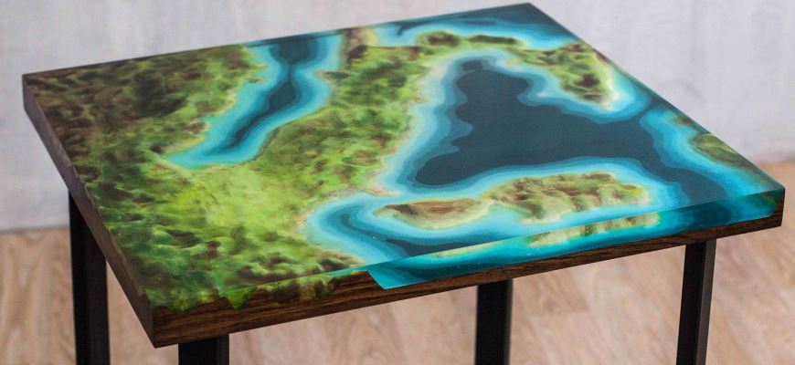 Furniture made of epoxy resin